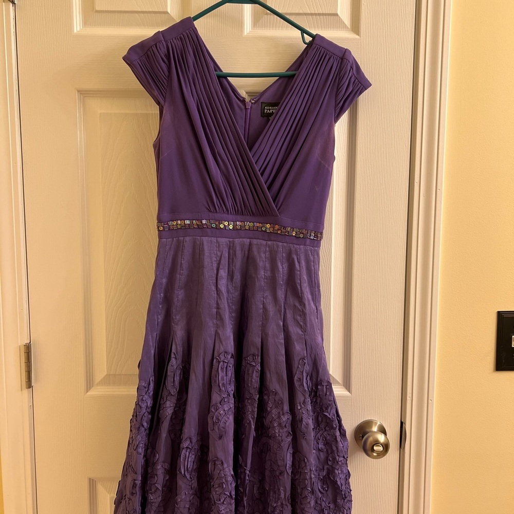 Adriana Papell Purple Dress, Size 4